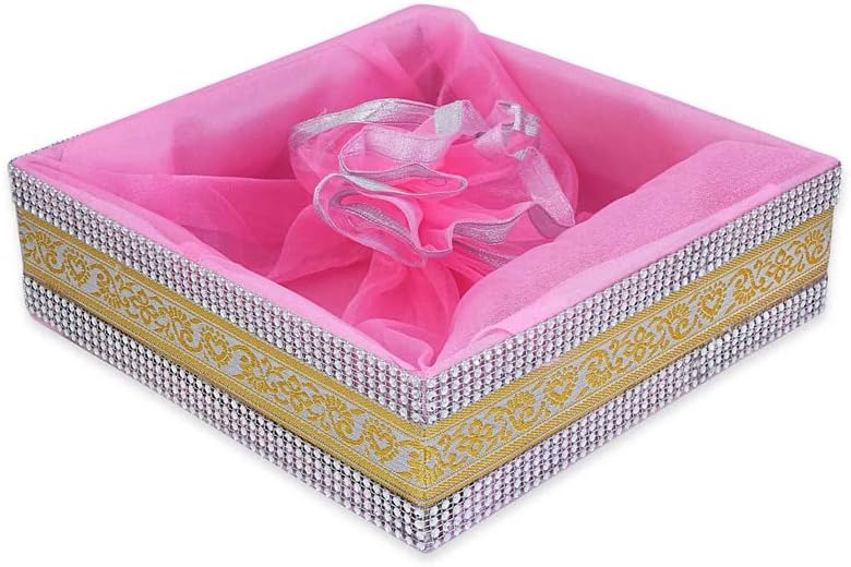 GROWNEX Gift Baskets | Wedding Gift Baskets | Baby Pink Birthday Hampers, Pack of 5 | Celebration Gift Baskets | Housewarming Gift Baskets, 8x8x3 Inch - Image 4