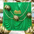 10×10 Green Backdrop Curtain for Wedding Parties Decor Wrinkle Resistant by LeegleriTableSkirt