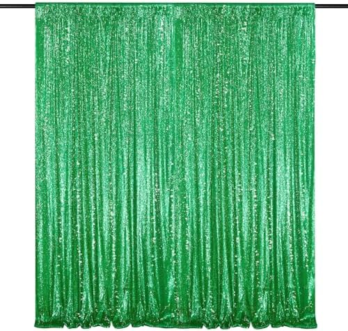 7ft x 7ft Green Sequin Backdrop Curtain Party Backdrop Curtain by QueenDream