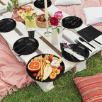 durony 350 Pieces Black Paper Dinnerware Set 7 Inch 9 Inch Disposable Dinner Plates Serve 50 Guests Paper Cup Cutlery Napkins Solid Color Party Supplies for Birthday Wedding Party Family Picnic - Image 5