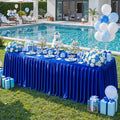 Royal Blue Satin Table Clothes for 4 Foot Rectangle Tables - 4FT Wrinkle Resistant Glitter Rectangle Tablecloths, Party Table Covers for Wedding Banquet, Baby Shower, Birthday, Holiday Dinner by WishCare