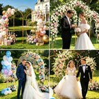 Wedding Arch Backdrop Stand, Gold Metal, Set of 3, 7.2FT, 6.6FT, 6FT, for Party, Bridal Shower, Floral Balloon Decoration - Image 7