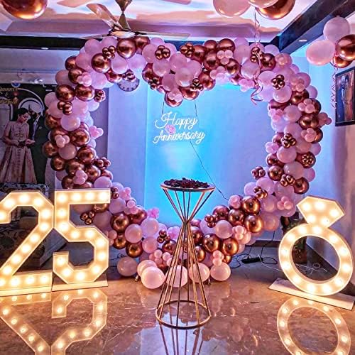 LANGXUN Large Size Metal Balloon Arch Kit, Wedding Heart Arch Stand, Love Balloon Column Arch Frame for Wedding, Bridal, Valentine's Day, Engagement and Birthday Party Supplies (White) - Image 5