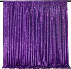 Purple Sequin Backdrop 2 Pcs 5FTx10FT Wedding Glitter Curtain Backdrop Arch Fabric Drapes for Baby Shower Birthday Party Decoration - Image 6
