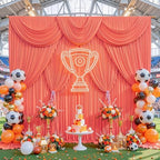 30x10ft Orange Backdrop Curtain for Parties Wrinkle Free Fabric Backdrop Curtain Wedding Photo Backdrop Drapes for Baby Shower Birthday Party Photo Shoot Photography Back Drop 6 Panels 5x10FT - Image 4