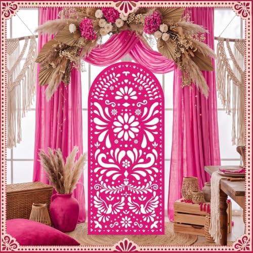 Gerrii 6 ft Cielito Lindo Arch Backdrop, All-in-one Stand up, Rose Red - Image 5