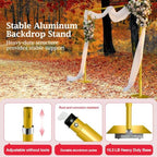 EMART 12x10ft Heavy Duty Backdrop Stand Frame with Adjustable Pipe,Gold - Image 5