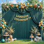 20x8ft Hunter Green Photo Backdrop Curtains for Parties Birthday Wrinkle Free Polyester Photoshoot Curtains Drapes Backdrop for Wedding Baby Shower Graduation Photography Background 4 Panels 5x8FT - Image 4