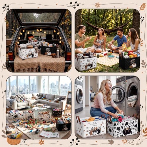 CHENGU 6 Pack Fall Storage Bins Collapsible Retro Autumn Pumpkin Baskets - Image 7