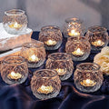 DARJEN Clear Votive Candle Holders Set of 24- Round Glass Candle Holders Bulk for Tea Light Candle, Diamond Texture Candle Votives for Wedding Centerpiece, Living Room & Home Table Decor by DARJEN