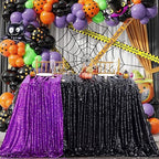 Black Party Decorations Sequin Tablecloth Glitter Overlay Drapes 90x90 Inch - Image 3