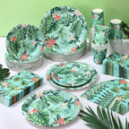 Pickmesh 250 Pcs Hawaiian Paper Plates Napkins Cups Set, Luau Party Plates - Image 6