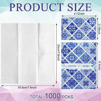 PerKoop 100 Pack Pocket Tissues Travel Slim Packs Small Facial Tissues Wallet Size Toilet Paper for Travel Guest Wedding Supplies, 4 Styles(Geometric Flower) - Image 2