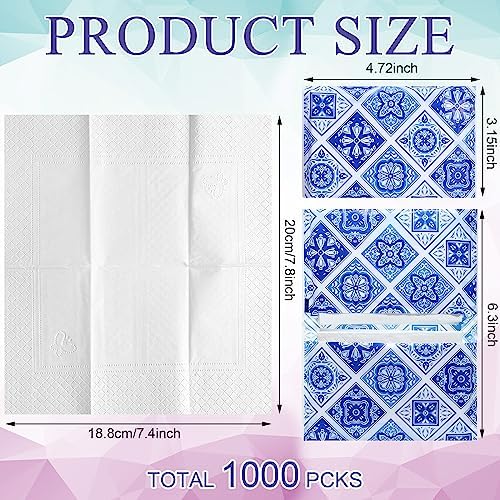PerKoop 100 Pack Pocket Tissues Travel Slim Packs Small Facial Tissues Wallet Size Toilet Paper for Travel Guest Wedding Supplies, 4 Styles(Geometric Flower) - Image 2
