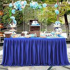17ft Royal Blue Table Skirt Rectangle Table Polyester Pleated Table Skirt Desk Skirt for Teacher Desk Dorm Ruffle Table Skirt Wedding Birthday Party Baby Bridal Shower Banquet Table Decoration by LittleFunny