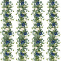 TOCHGREEN 4 Pack Artificial Eucalyptus Flower Garland with White Blue Roses by TOCHGREEN