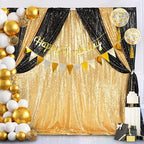 7ft x 7ft Gold Sequin Backdrop Curtain Glitter Photo Booth Backdrop - Image 3
