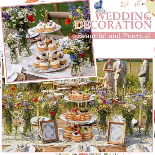 Lallisa Wildflower 3 Tier Ceramic Dessert Stand for Cupcakes - Image 4