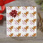 MyPupSocks Personalized Merry Christmas Birthday Gift Wrapping Paper Sets Gingerbread Man White All Occasion Reversible Wrapping Paper 5 Rolls 58"x 23" - Image 2