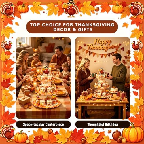 3 Tier Thanksgiving Cupcake Stand for 24 Cupcakes,Cardboard Cupcake Stands - Image 7