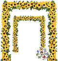 8 Pack Artificial Sunflower Garland Decor, Sunflower Vines Hanging Flowers Garland with Green Leaves, Fake Yellow Floral Vines Room Wedding Party Decoration by BLEUMCADE