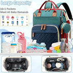 SHITIESHOU Diaper Bag Backpack Baby Bag, Baby Girl Boy Diaper Bag for Dad Mom with Pad, 16 Pockets, Pacifier Case, Large Diaper Bags Unisex for Travel (Colorful) - Image 2