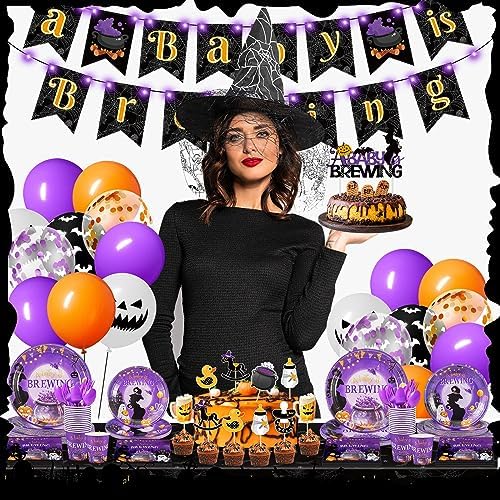 Halloween Baby Shower Decorations, 278 Pcs a Baby Is Brewing Party Supplies - Image 6