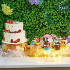 Sunnyray 2 Pcs Acrylic Cake Stands for Dessert Table Clear Fillable Cake Riser Cupcake Tier with LED Strings for Birthday Wedding Holiday Party Display(12'', 16'') - Image 4