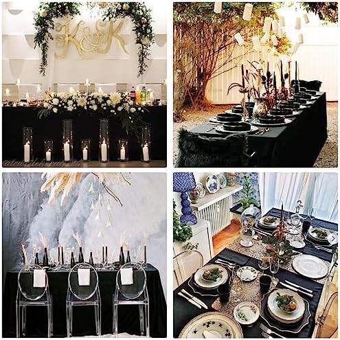 6 Pack Rectangle Black Table Cloth Bulk Washable Polyester Table Cover for Wedding Dining Table Buffet Parties Banquet Decoration（60x102Inch, Black） - Image 6