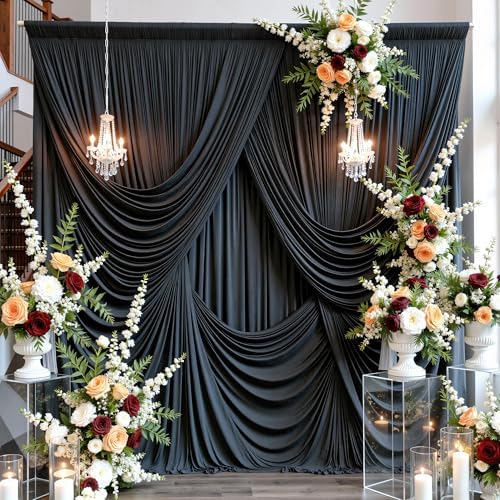 30ft×15ft Black Backdrop Curtain for Wedding Parties - Image 2