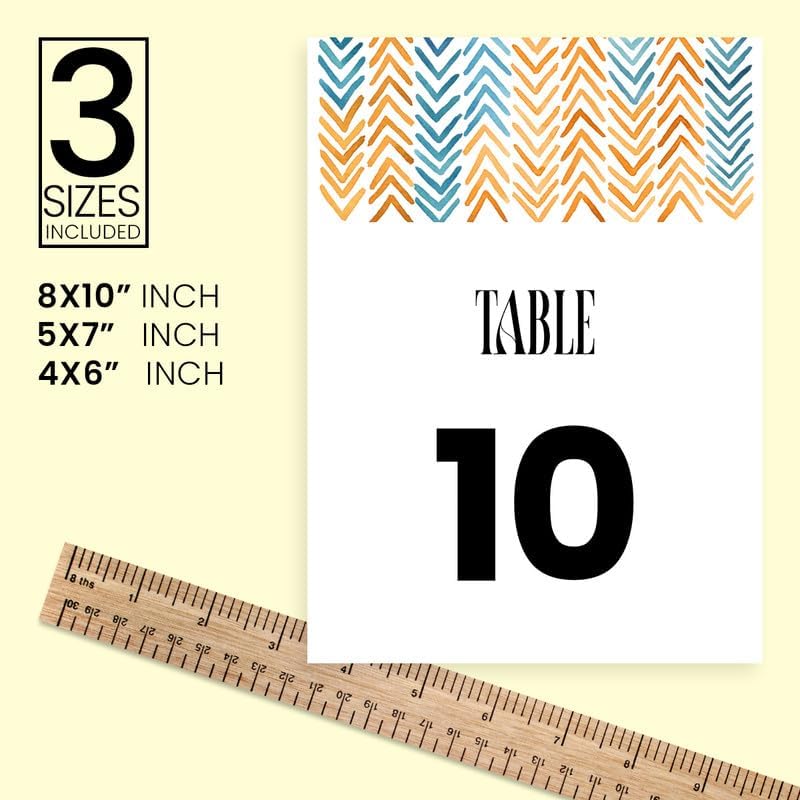 African Textile Design Table Number Cards Double Sided Party Table Numbers for Reception Baby Shower Anniversary Birthday Bridal Party 5x7 100 Pcs - Image 4