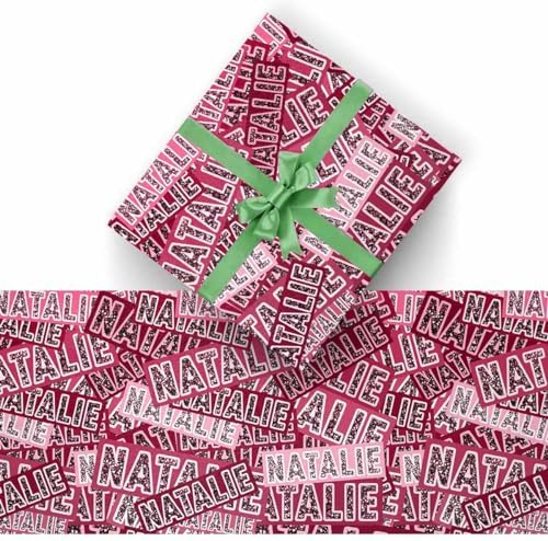 AOFUN Custom Name Gift Wrapping Paper Personalized Logo Gift Unique Wrapping Paper for Boys Girls Men Women Custom Gift Tissue Paper 5 Rolls 58" x 23" - Image 2