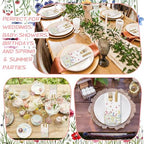 Potchen 100 Pcs Linen Feel Napkins Disposable, Floral - Image 4