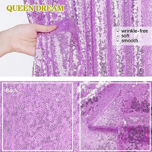 Lavender Sequin Backdrop Drapes 4 Panels 2FTx8FT Glitter Backdrop Curtains - Image 4