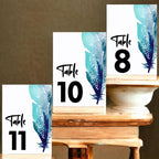 Blue Feather Design Table Number Cards Double Sided Party Table Numbers for Reception Baby Shower Anniversary Birthday Bridal Party 5x7 100 Pcs - Image 3