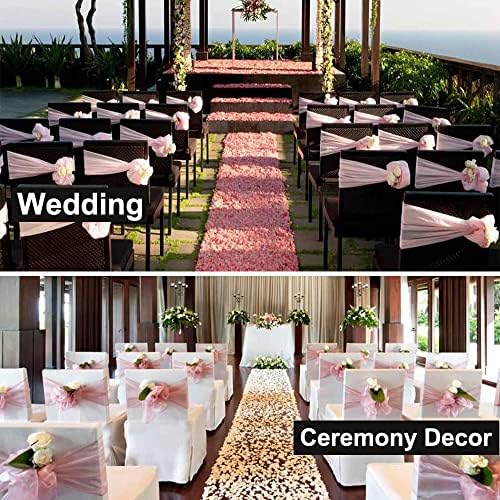 Organza Burgundy Chair Sashes 50 Pack 7x108 inches Sheer Chair Bows for Wedding Party Birthday Banquet Hotel Restaurant Bridal Shower Engagement Event Decorations Tulle Chairs Knots Ties - Image 6