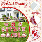 15Pcs Strawberry It's a Girl Yard Signs with Stakes, Berry Sweet Baby Shower Lawn Decorations, Red Pink Gingham Welcome Home Baby Girl Outdoor Sign for Gender Reveal Party Supplies Photo Props - Image 3