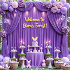 20x10ft Purple Backdrop Curtain for Wedding Parties Wrinkle Free Fabric Purple Drapes Backdrop Decoration for Baby Shower Birthday Photography Decoration 4 Panels, 5ft x 10ft - Image 2