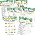 Hadley Designs 50 Safari Baby Prediction And Advice Cards, Trivia Games, etc., 25 Baby Animal Matching, Nursery Rhyme Game-6 Double Sided Cards Baby Shower Funny Games, Ideas Baby Sprinkle Games by HadleyDesigns