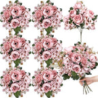 6 Bundles Peonies Artificial Flowers & Pack of 4 Baby Shower Centerpieces for Tables - Image 2