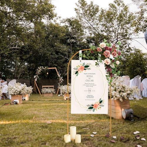 7.22 FT Wedding Arch Backdrop Stand, Balloon Arch for Ceremony, Wedding Birthday Baby Shower (Gold, Arched‑M) - Image 5