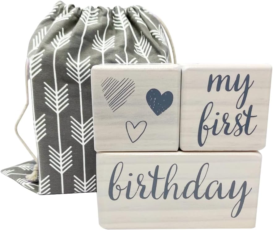Pondering Pine Baby Milestone Blocks - Natural White Stain Pine Wood with Weeks Months Years Grade and Holidays, Newborn Weekly Monthly First Year Picture Props, 6 Block Milestones Age Set with Bag - Image 5