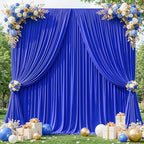 40x10ft Royal Blue Backdrop Curtains for Wedding Parties Wrinkle Free Photo Backdrop Drapes for Photography Birthday Baby Shower Soft Fabric Party Backgournd for Photoshoot 5x10ft, 8 Panels by Partisky