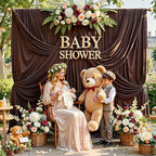 10FT x 15FT Wrinkle-Free Brown Backdrop Curtains for Wedding, 2 Panels Brown Fabric Photo Background Drapes for Wedding Reception, Birthday, Bridal & Baby Shower Decorations Photography - Image 3