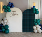 Arch Backdrop Cover Tartan Plaid Baby Shower Arch Stand Stretchy Cover for Bear Theme Boys Birthday Party Fiesta Decorations (7.2x4ft Cover,Green28) - Image 3