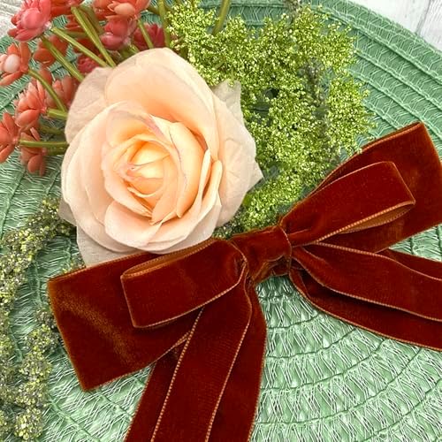 Morex Ribbon Nylon, 2 inches by 11 Yards, Rust, Item 01250/10-415 Nylvalour Velvet Ribbon 2" x 11 yd - Image 2