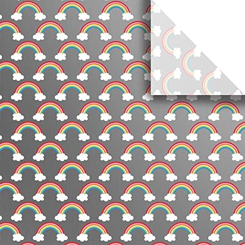 Jillson Roberts 20" x 30" Printed Gift Tissue for Birthdays, Wine Bags, Weddings, Over The Rainbow Silver, 48 Folded Sheets by JILLSONROBERTS