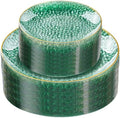 Rubtlamp 60 Green Plastic Plates, Hammered Clear and Gold Disposable Plates, Grenn Disposable Plates Include 30 Dessert Platos, 30 Dinner Platos for Party by Rubtlamp