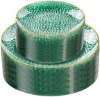 Rubtlamp 60 Green Plastic Plates, Hammered Clear and Gold Disposable Plates, Grenn Disposable Plates Include 30 Dessert Platos, 30 Dinner Platos for Party by Rubtlamp