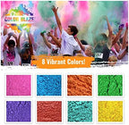Color Blaze Holi Color Run Powder Multicolor - 40 lbs Bulk - 8-Pack - Image 2